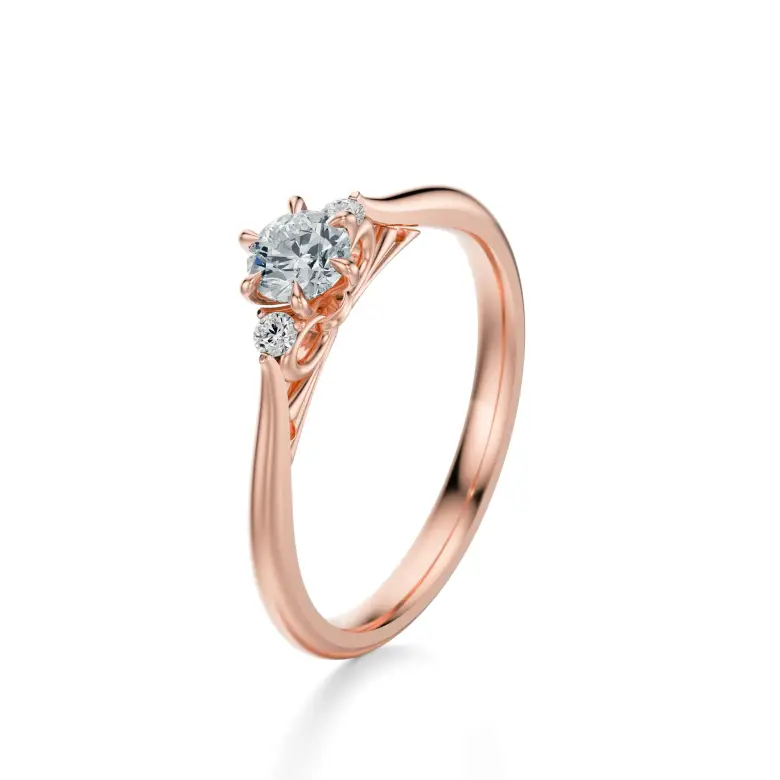 Pierścionek z różowego złota z diamentami AJPZ_068